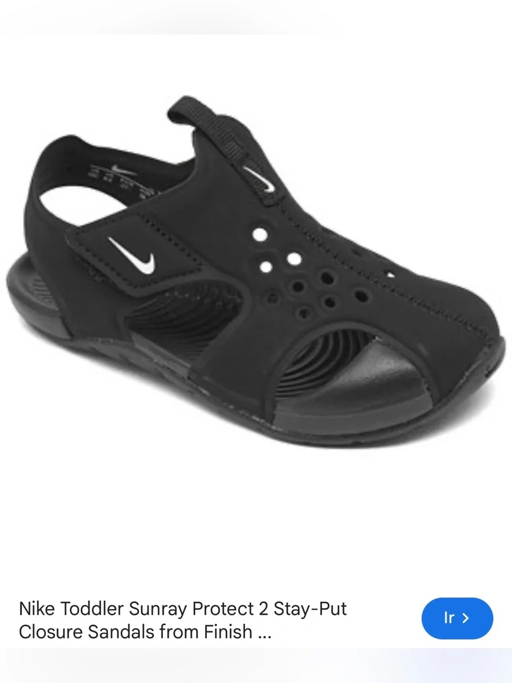 Nike Toddler Black Sunray Protect 2 Sandals